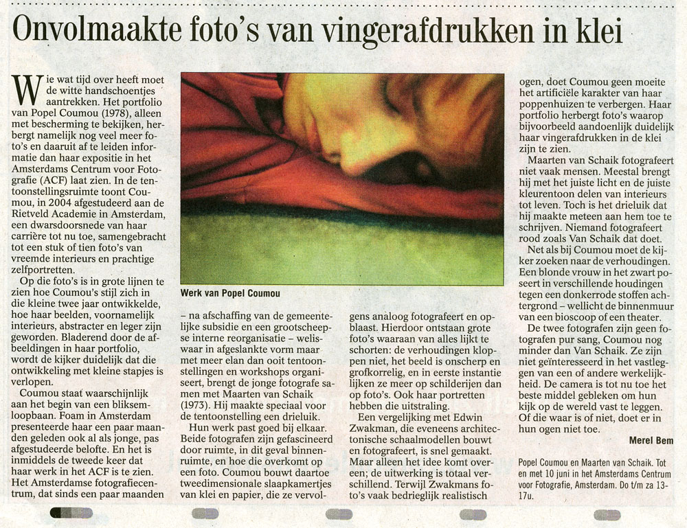 De Volkskrant By Merel Bem 31/04/2006